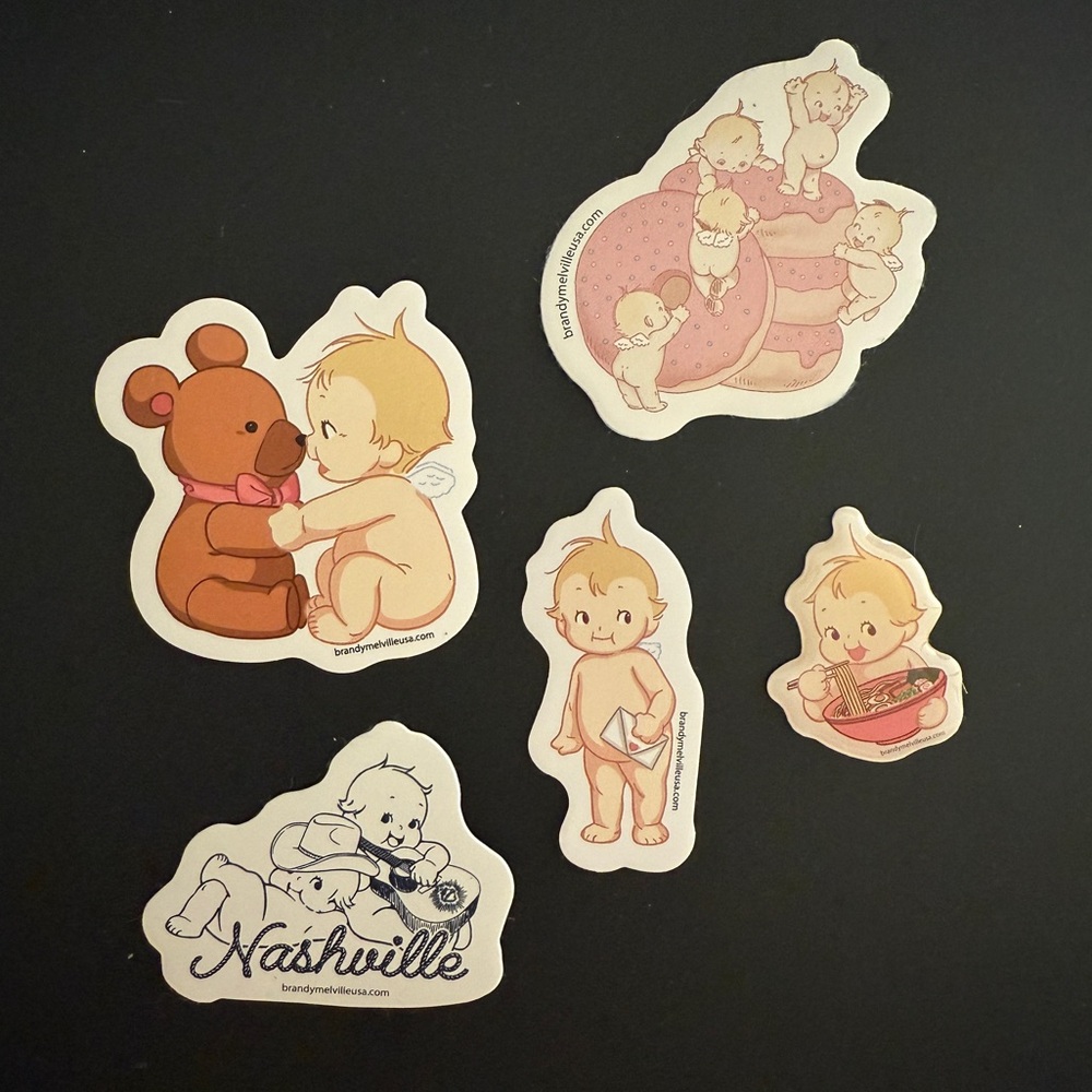 SET OF 5 BRANDY MELVILLE STICKERS CUTE